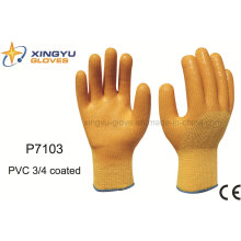 Polyester Shell PVC 3/4 Coated Safety Work Glove (P7103)